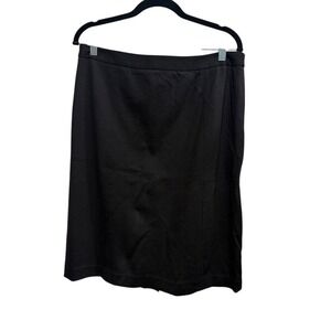 Talbots Womens 10 Black Pencil Skirt Back Zip Slit Workwear Office Minimalist